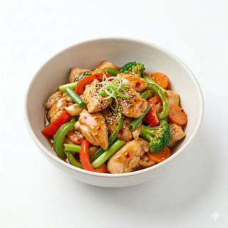 81P.Pollo con salsa japonesa Agripicante y verdura