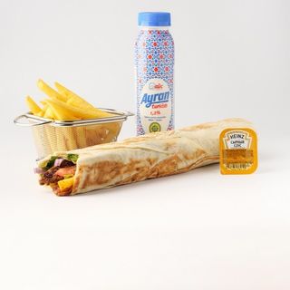  ДУРУМ ГОВЯЖИЙ С Х2 МЯСОМ  КОМБО С АЙРАНОМ