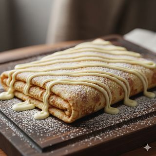 Wraps con ciocolato bianco e zucchero a velo