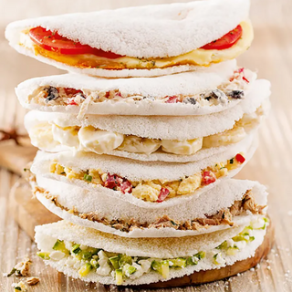 Crep de Jamón York, Queso Mozzarella y Orégano. 