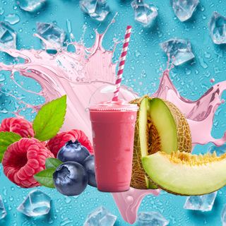 Granizado de arándano, melón y frambuesa