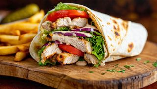Pita kurczak z frytkami