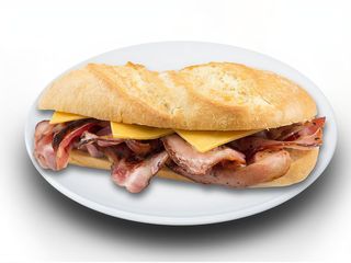 Bocadillo De Bacon Con Queso