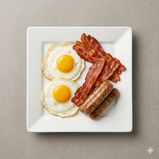 Huevo Con Bacon Con Salchicha Y Refresco