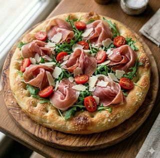Focaccia con crudo di Parma