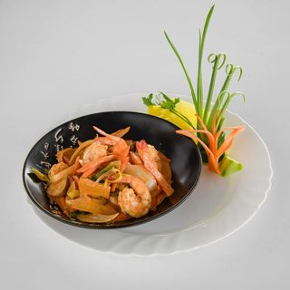 95-Langostinos Con Verduras curry rojo thai