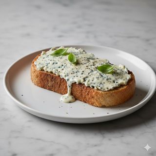Tostada De Crema De Queso Azul
