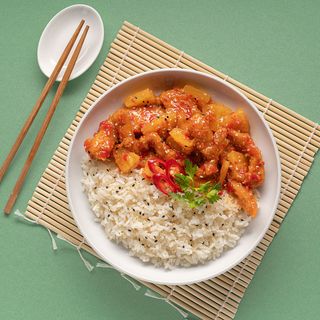 Рис з куркою в гостро-солодкому соусі