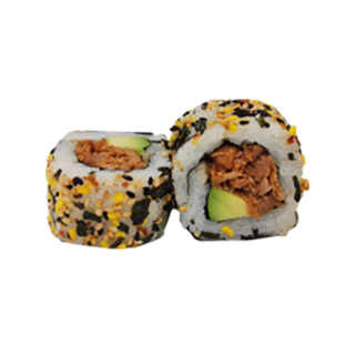 Uramaki Atún Cocido, Aguacate y Furikake