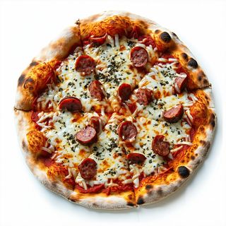 Pizza gorgonzola e salsiccia