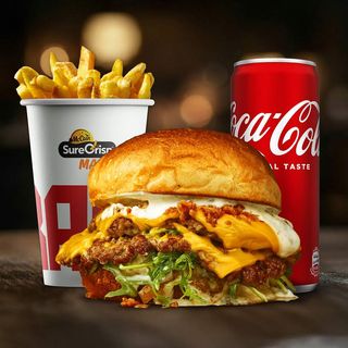 Parmezan Garlic Double + Pomfrit + Coca Cola 0.33l