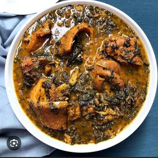 Bitterleaf Soup, 2 Meat & Any Swallow of Choice