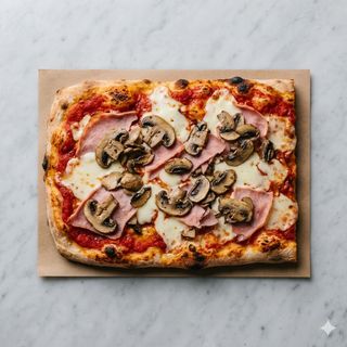 Prosciutto e funghi al trancio