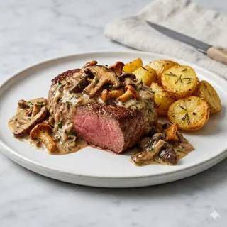 Filet De Vedella Amb Salsa De Bolets