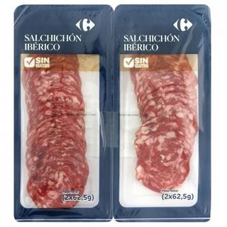 Salchichón Iberico Carrefour 2 X 62, 50 Gr.
