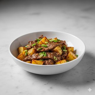 120 - Manzo saltato con patate 土豆牛肉