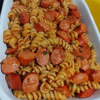 Macaroni and sausages
