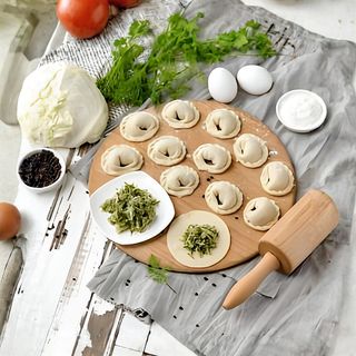 Вареники с капустой и зеленью