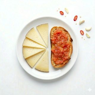Plato De Queso Manchego Y Pan Con Tomate