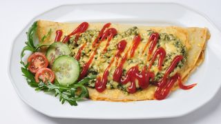 Naleśnik ze szpinakiem i z serem