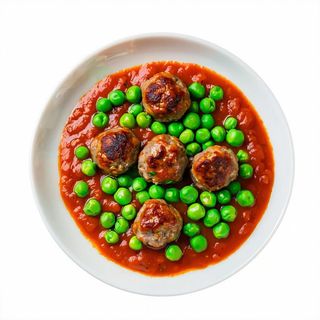 Polpette al sugo con piselli
