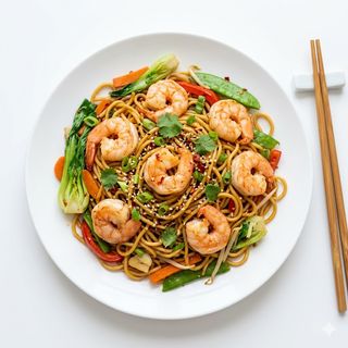 Fideos Fritos Con Gambas