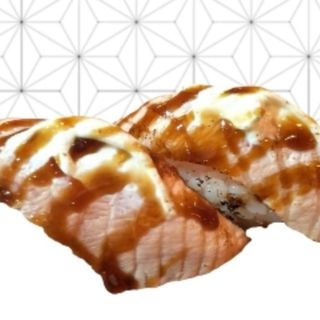 126.Salmón Flameado Con Queso Y Sésamo (2 Uds.)