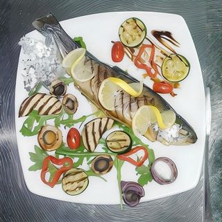 Pastrav la gratar cu legume