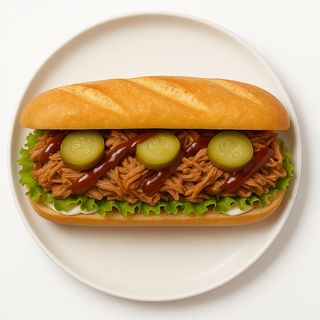 Bagietka z szarpaną wieprzowiną