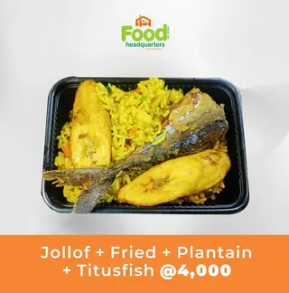 Jollof + Fried + Plantain + Titusfish