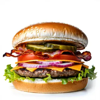 Burger z bekonem i serem
