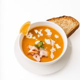 Чечевичный суп с фетой и индейкой