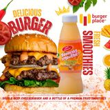 Double decker beef and smoothies