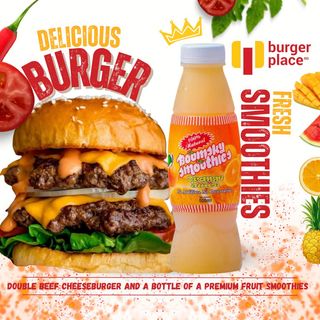 Double decker beef and smoothies