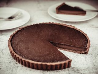 Tarte cremosa de Chocolate Vegan e  Artesanal