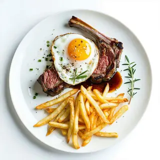 Chuleta De Cerdo Con Huevos Fritos