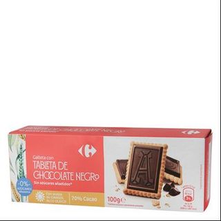 Galletas C/Chocolate Negro S/Azúc. Añadido Carrefour 100 Gr.