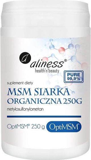 MSM siarka organiczna OptiMSM proszek 250g Aliness