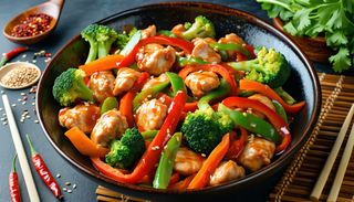 Pui la woc cu legume in still asiatic