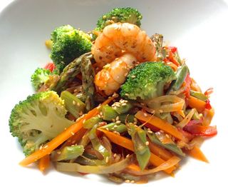 Langostino Con Verdura Mixta