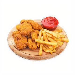 Plato Infantil Seis Nuggets Con Patatas