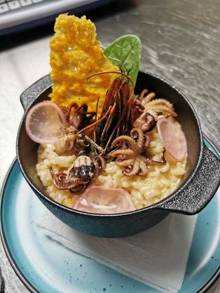 Risotto cu creveţi și caracatiţă