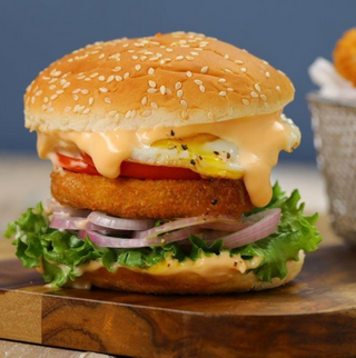 Vegetarian burger hamburger