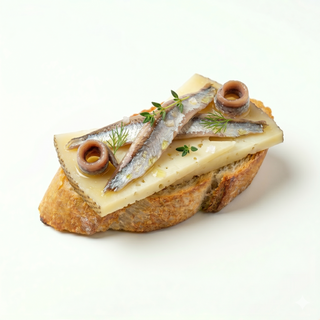 Montadito de Anchoas Y Queso Manchego