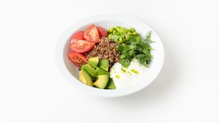 Гречка с овощами и сыром страчателла