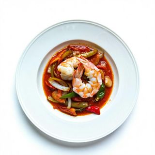 130 Gamberi in salsa piccante