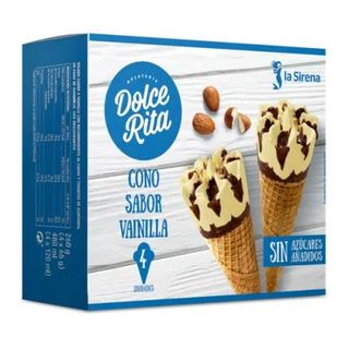 Helado Cono Vainilla Sin Azúcar Caja 4 Uds.
