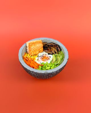 Bibimbup grilled salmon