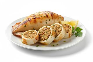 Calamaro ripieno con contorno