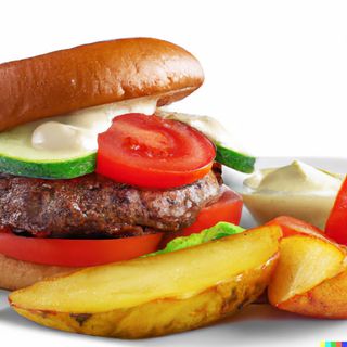 Двоен телешки бургер с яйце (450г)